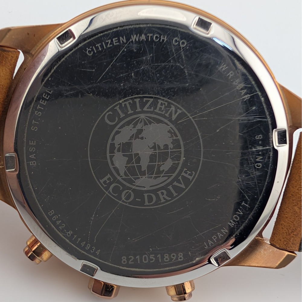 Citizen Chandler FB2003-05A Eco-Drive Chronograph Rose Gold White Dial Watch - Picture 4 of 10